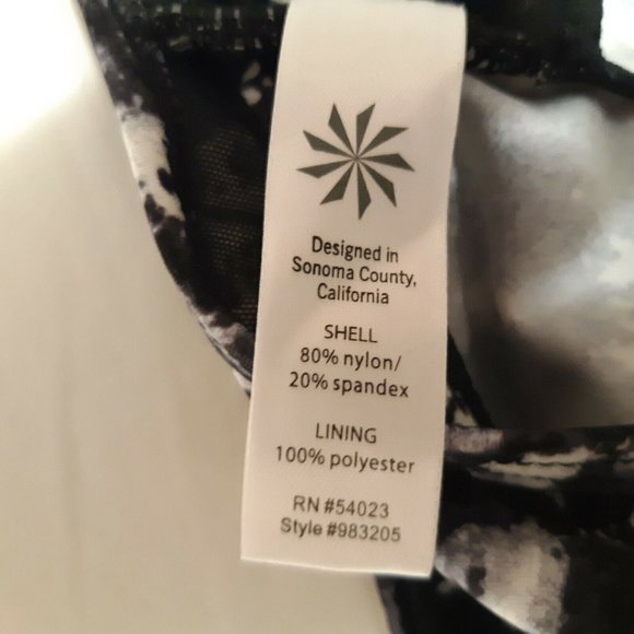 Athleta Swim Dress Womens XXS Black Zumma Paint Splatter Adjustable - Picture 11 of 12